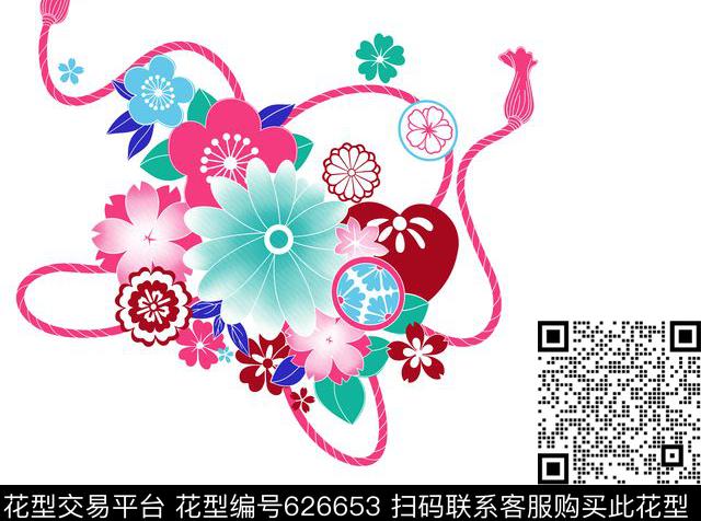 花卉花瓣花鸟传统印花华亿平台下载（图片编号: 626653） - 瓦栏（Walan）