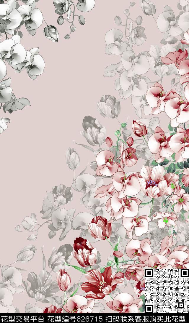 花卉清雅定位数码印花华亿平台下载（图片编号: 626715） - 瓦栏（Walan）