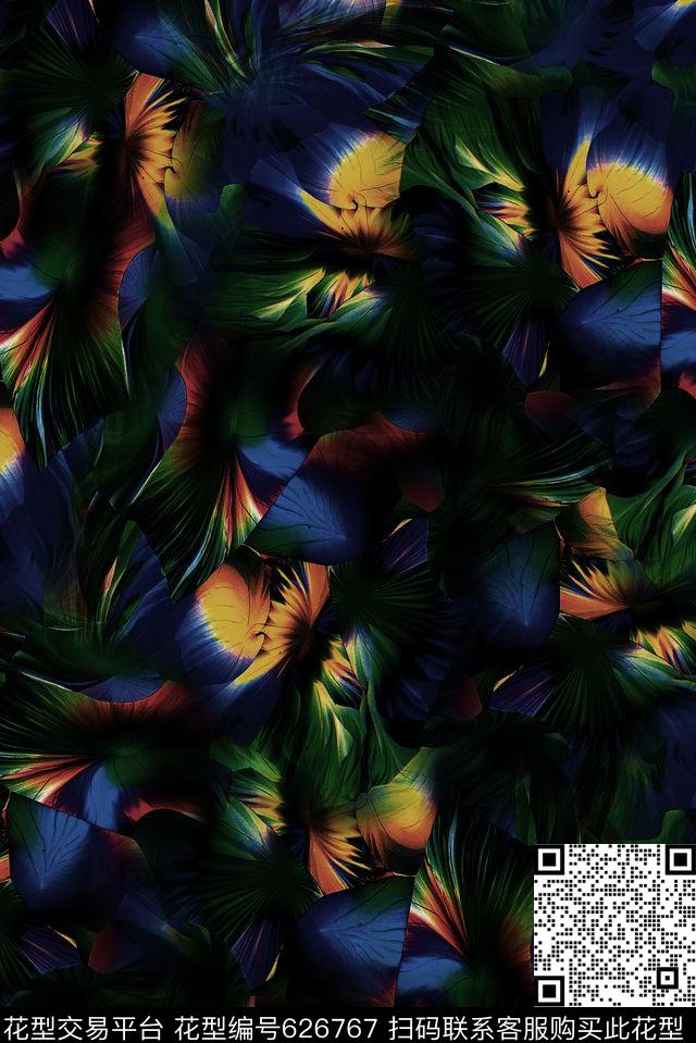 女装抽象纹理数码印花华亿平台下载（图片编号: 626767） - 瓦栏（Walan）