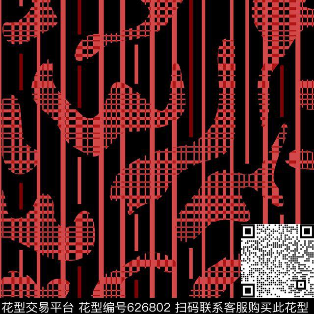 格子迷彩条形传统印花华亿平台下载（图片编号: 626802） - 瓦栏（Walan）