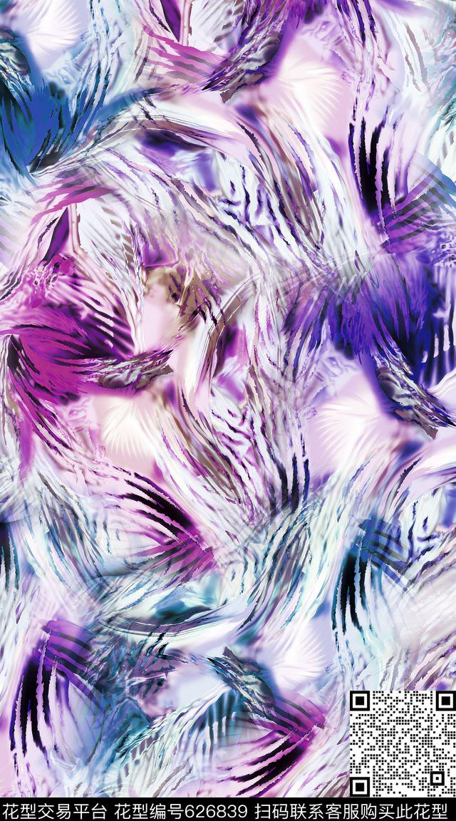 渐变抽象斑马纹数码印花华亿平台下载（图片编号: 626839） - 瓦栏（Walan）