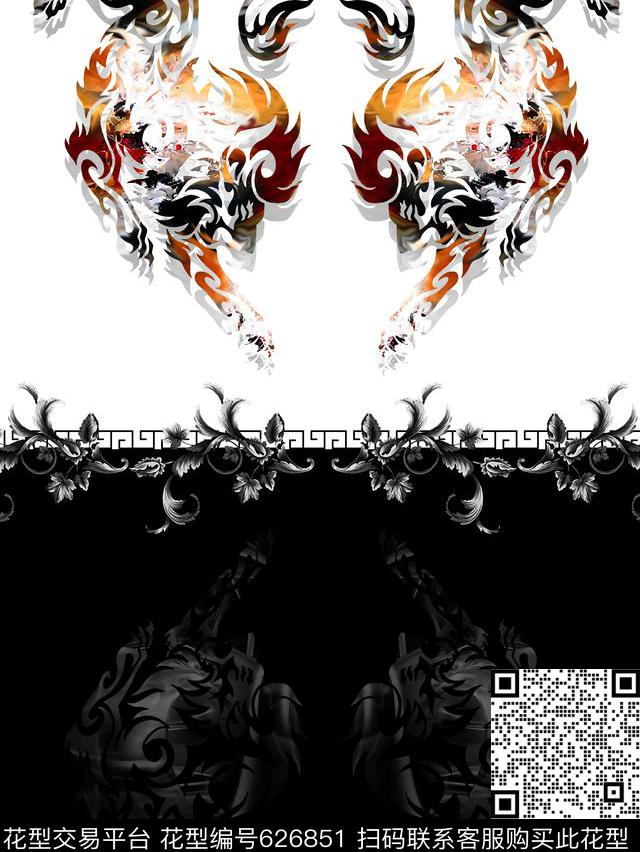 狮子男装T恤男装卫衣数码印花华亿平台下载（图片编号: 626851） - 瓦栏（Walan）