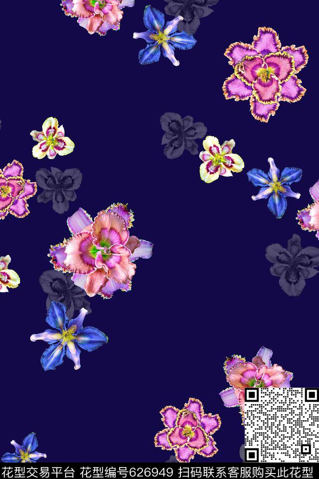 平底花隐花数码印花华亿平台下载（图片编号: 626949） - 瓦栏（Walan）