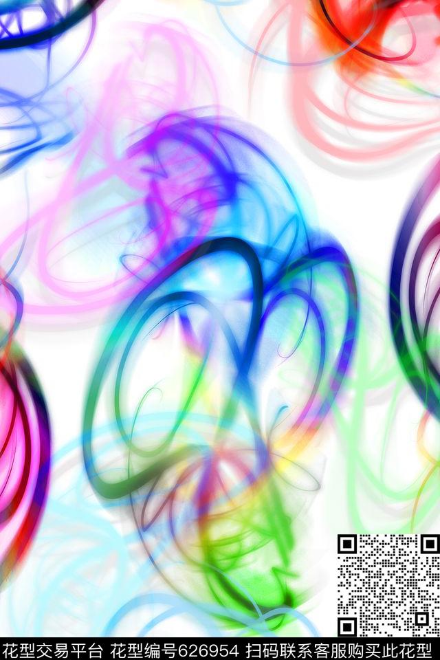 抽象炫彩数码印花华亿平台下载（图片编号: 626954） - 瓦栏（Walan）