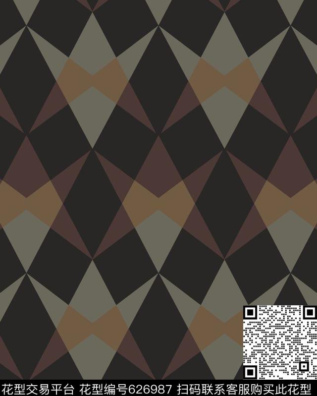 男装色块解构传统印花华亿平台下载（图片编号: 626987） - 瓦栏（Walan）