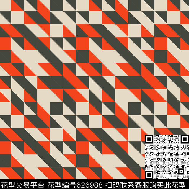 不规则几何几何形格子传统印花华亿平台下载（图片编号: 626988） - 瓦栏（Walan）