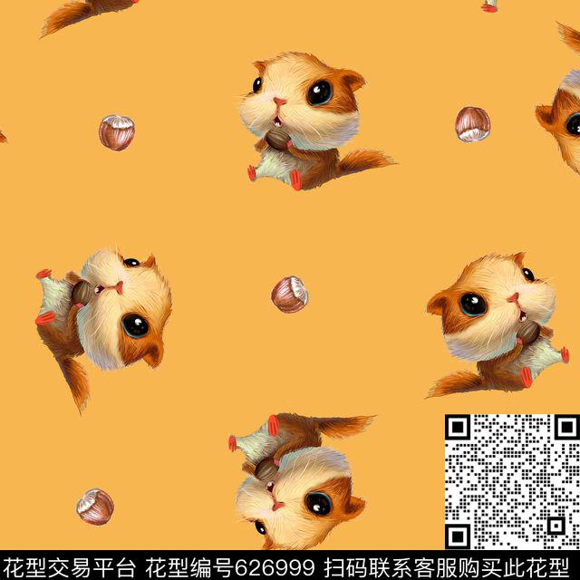 2017年秋冬童装卫衣羽绒服卡通动物形象华亿平台秋冬女装裙装华亿平台手绘松鼠榛子趣味卡通女装华亿平台传统印花华亿平台下载（图片编号: 626999） - 瓦栏（Walan）