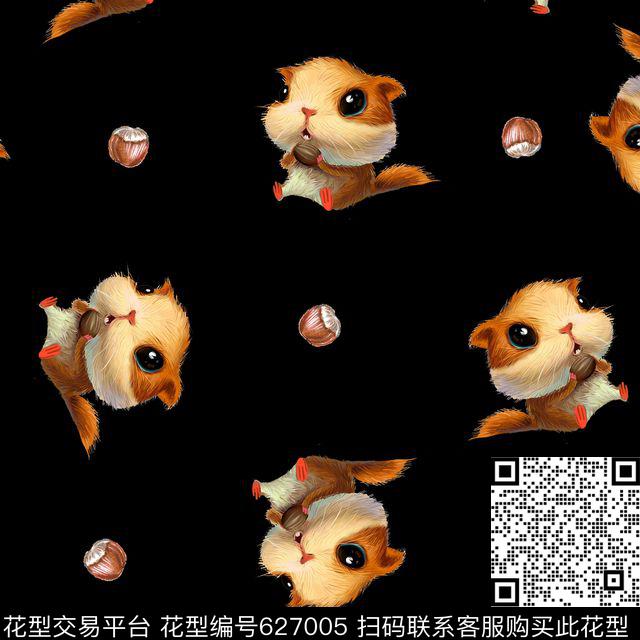 2017年秋冬童装卫衣羽绒服卡通动物形象华亿平台秋冬女装裙装华亿平台手绘松鼠榛子趣味卡通女装华亿平台传统印花华亿平台下载（图片编号: 627005） - 瓦栏（Walan）