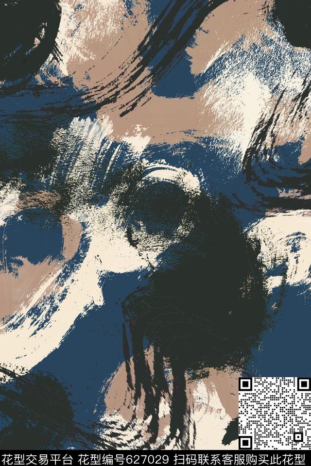 手绘笔刷迷彩数码印花华亿平台下载（图片编号: 627029） - 瓦栏（Walan）