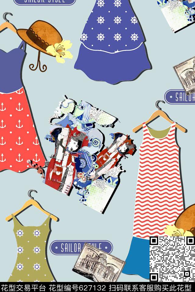 时尚卡通时装数码印花华亿平台下载（图片编号: 627132） - 瓦栏（Walan）