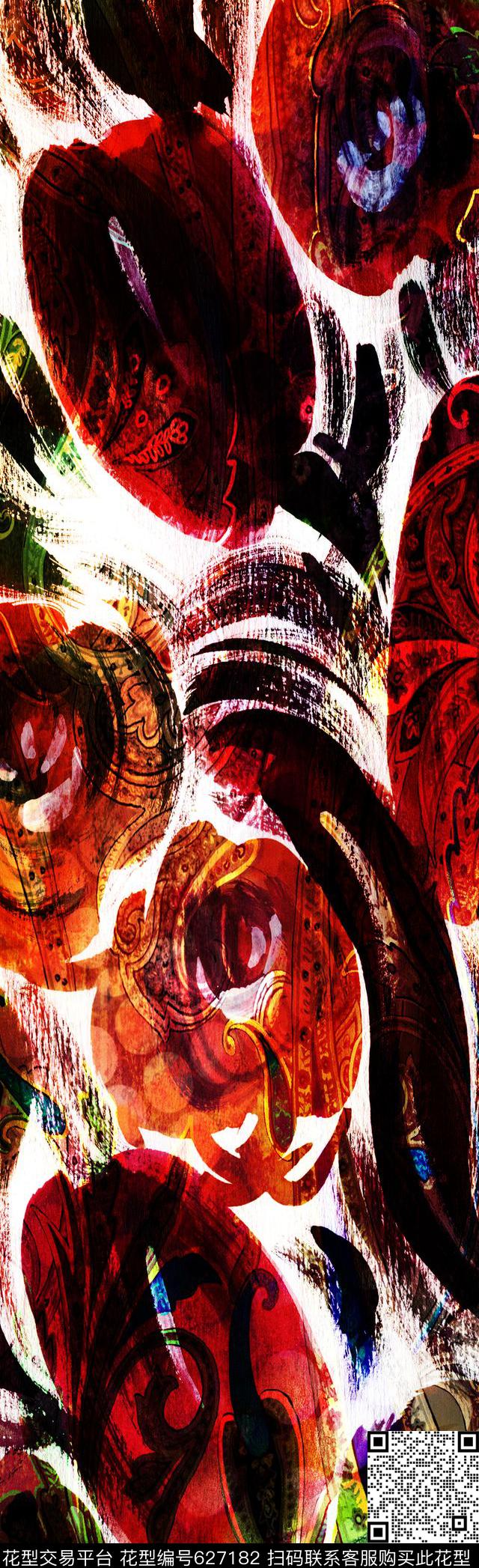 数码印花抽象花纹抽象数码数码印花华亿平台下载（图片编号: 627182） - 瓦栏（Walan）