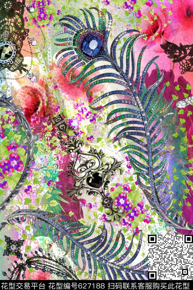 零点--女装数码花卉数码印花华亿平台下载（图片编号: 627188） - 瓦栏（Walan）