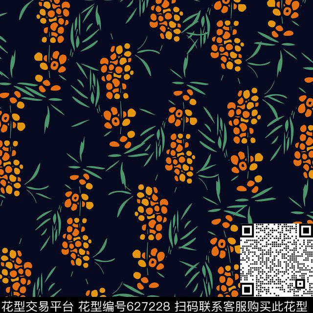 花卉小碎花小野果传统印花华亿平台下载（图片编号: 627228） - 瓦栏（Walan）