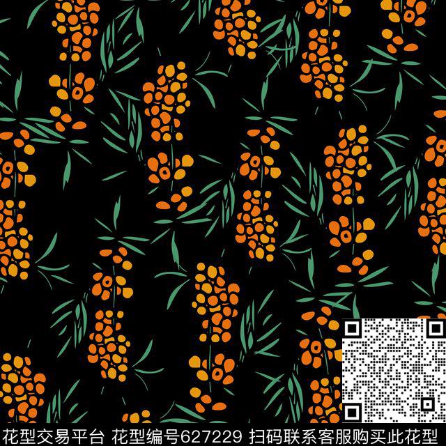 花卉小碎花小野果传统印花华亿平台下载（图片编号: 627229） - 瓦栏（Walan）