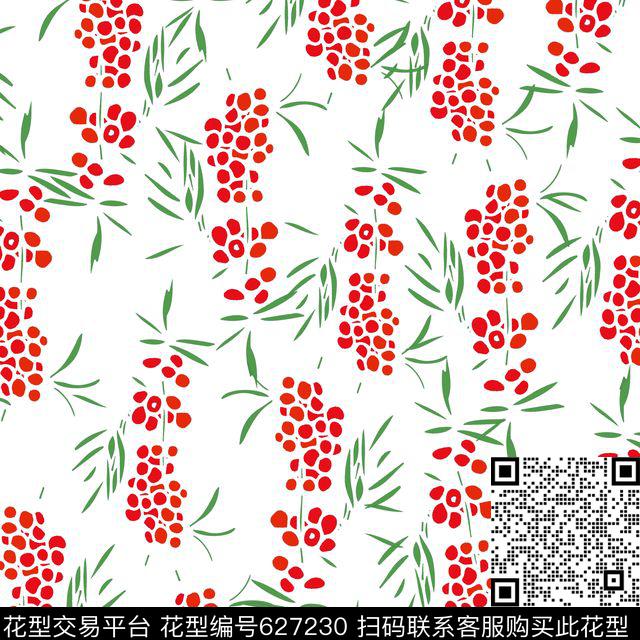 花卉小碎花小野果传统印花华亿平台下载（图片编号: 627230） - 瓦栏（Walan）