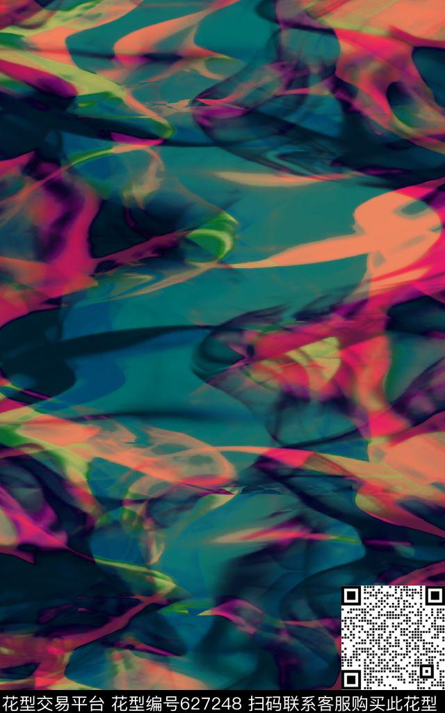 洋阳---抽象数码印花华亿平台下载（图片编号: 627248） - 瓦栏（Walan）