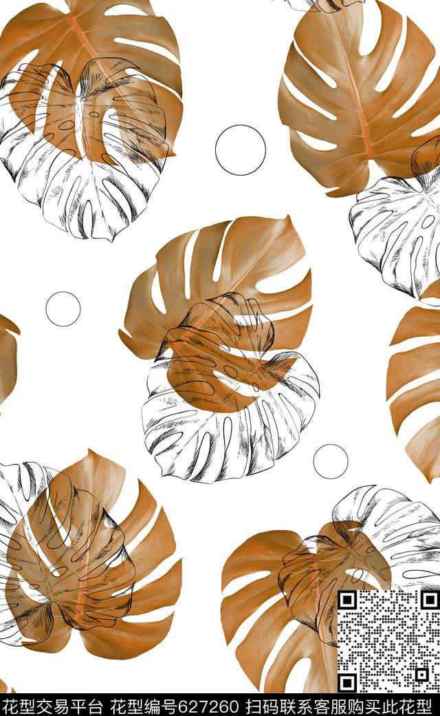 热带雨林绿叶时尚潮流数码印花华亿平台下载（图片编号: 627260） - 瓦栏（Walan）