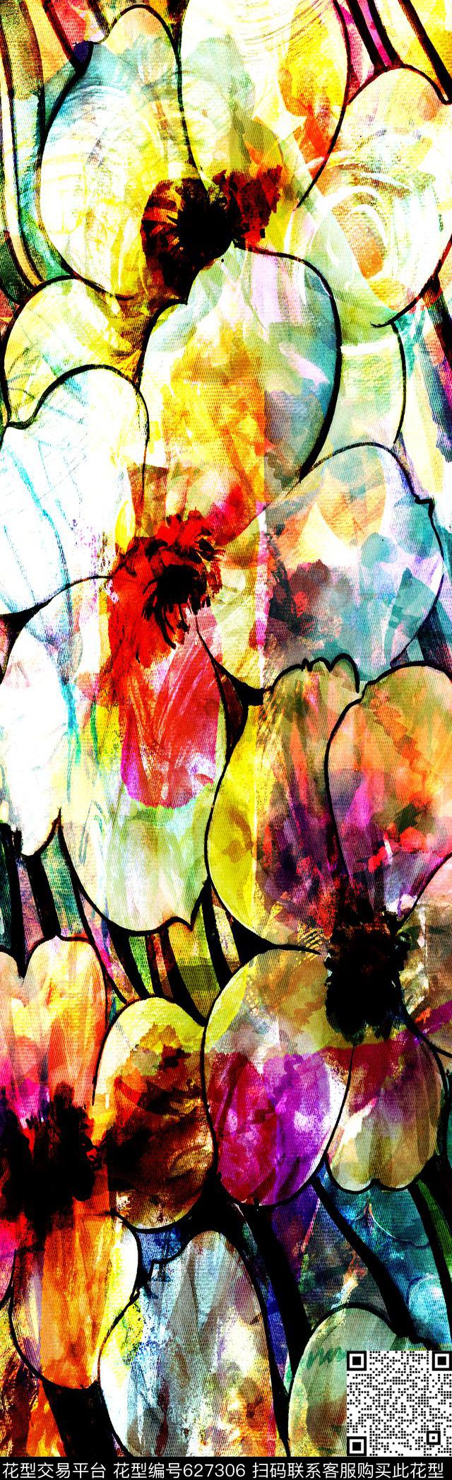 抽象长巾花纹长巾花纹数码印花数码印花华亿平台下载（图片编号: 627306） - 瓦栏（Walan）