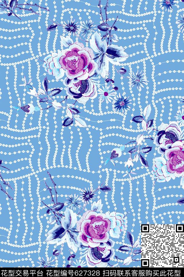 花卉女装绣花数码印花华亿平台下载（图片编号: 627328） - 瓦栏（Walan）