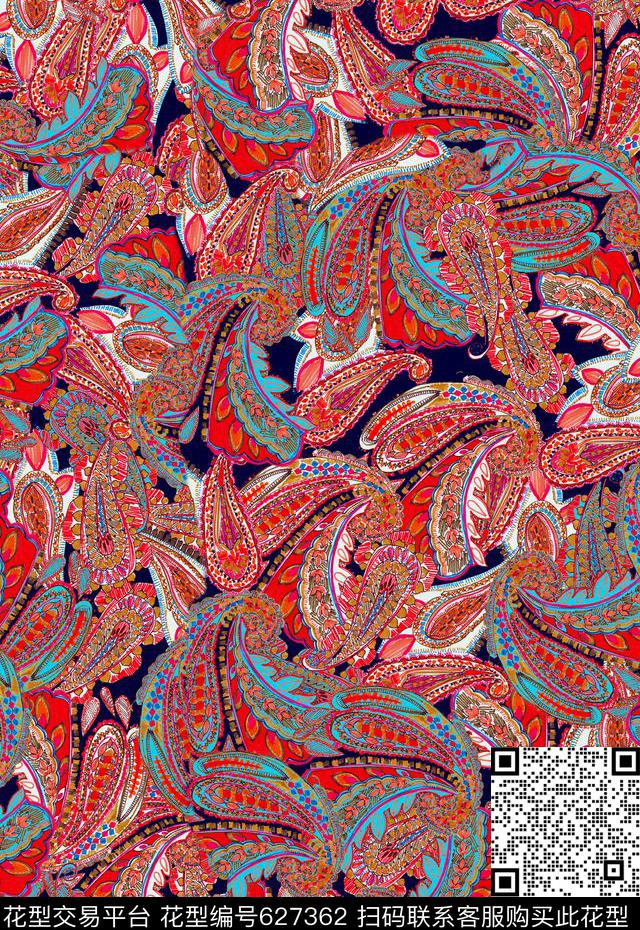 男装女装图案火腿花腰果数码印花华亿平台下载（图片编号: 627362） - 瓦栏（Walan）