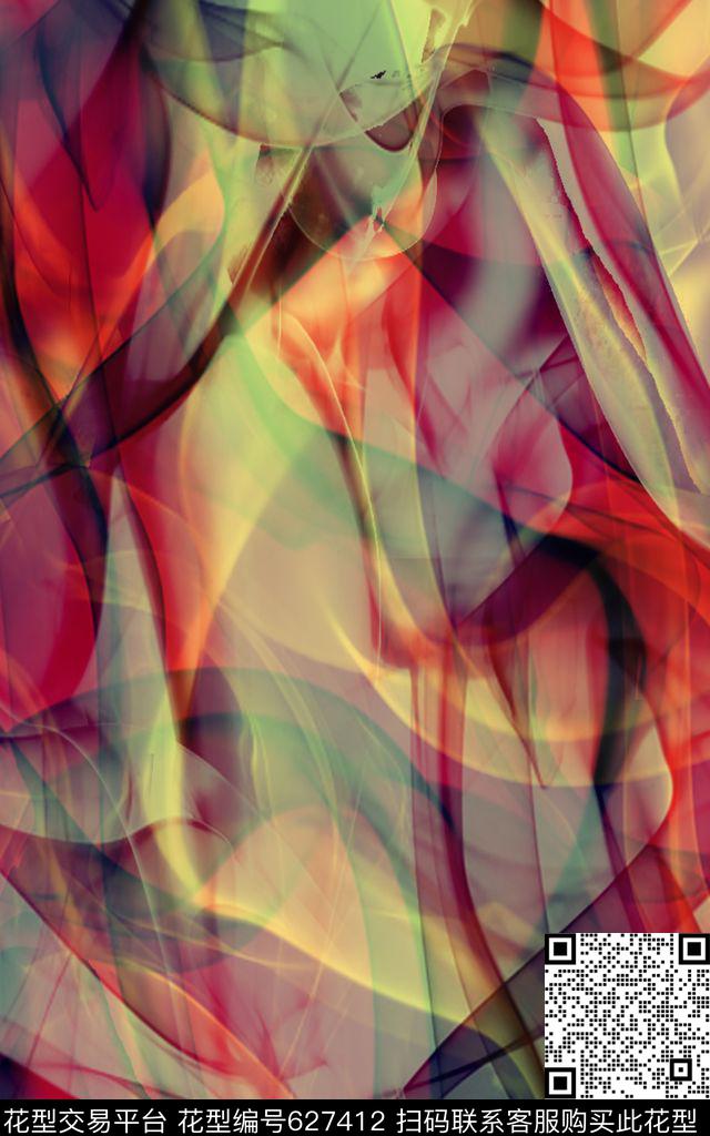 洋阳---抽象数码印花华亿平台下载（图片编号: 627412） - 瓦栏（Walan）