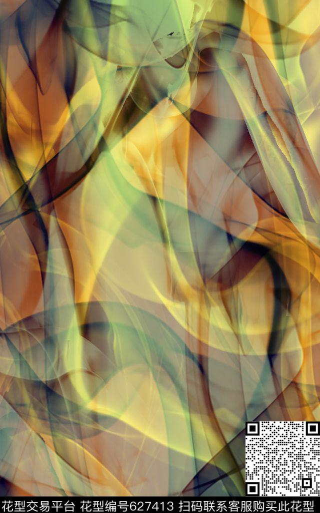 洋阳---抽象数码印花华亿平台下载（图片编号: 627413） - 瓦栏（Walan）