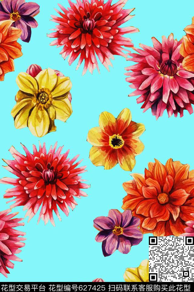 花卉数码印花华亿平台下载（图片编号: 627425） - 瓦栏（Walan）