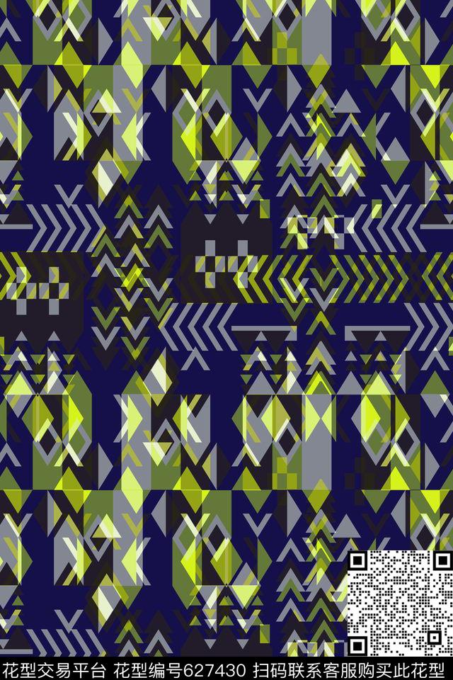 小方块不规则几何三角形数码印花华亿平台下载（图片编号: 627430） - 瓦栏（Walan）