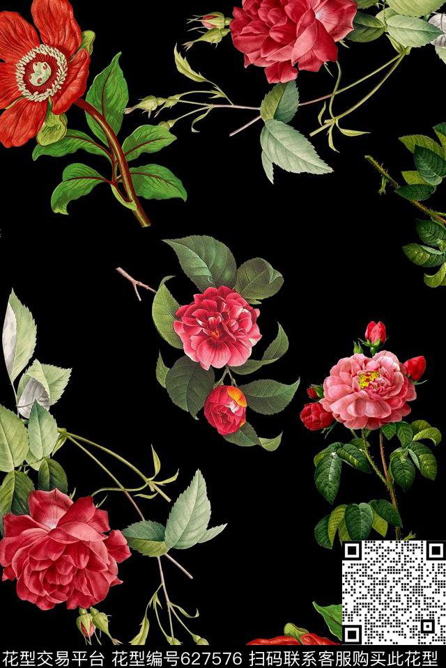 时尚抽象3D女装裙子花卉植物数码印花时尚潮流大牌女装欧美风格流行设高档大牌数码印花数码印花华亿平台下载（图片编号: 627576） - 瓦栏（Walan）