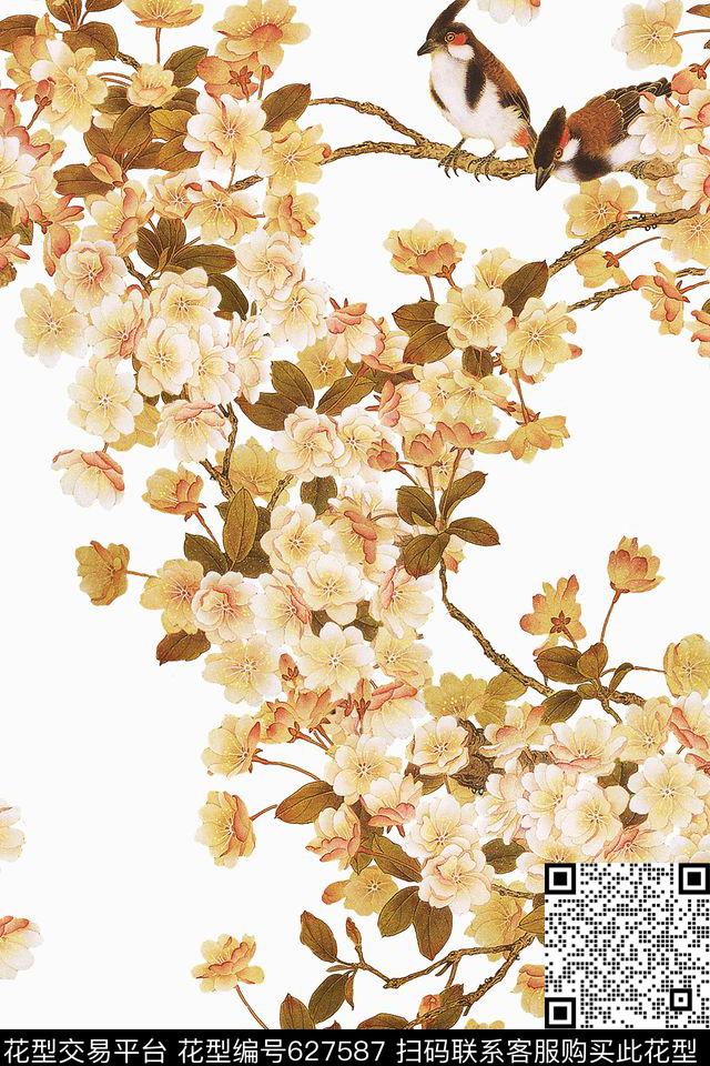 花朵花卉花鸟数码印花华亿平台下载（图片编号: 627587） - 瓦栏（Walan）