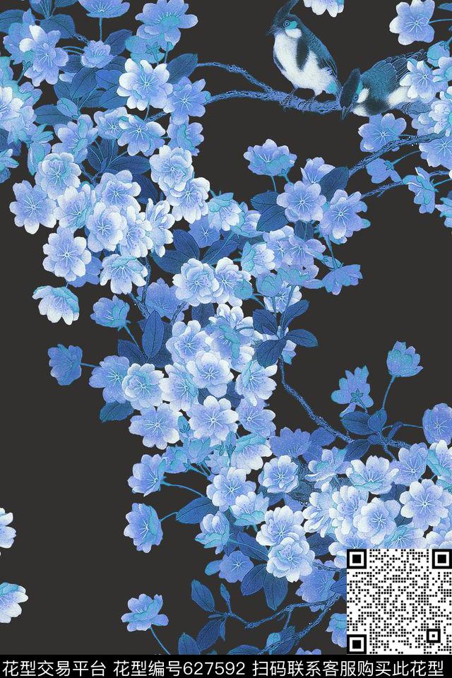 花朵花卉花鸟数码印花华亿平台下载（图片编号: 627592） - 瓦栏（Walan）