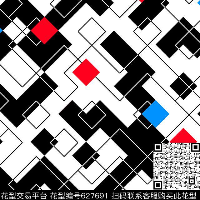 马赛克色块男装传统印花华亿平台下载（图片编号: 627691） - 瓦栏（Walan）