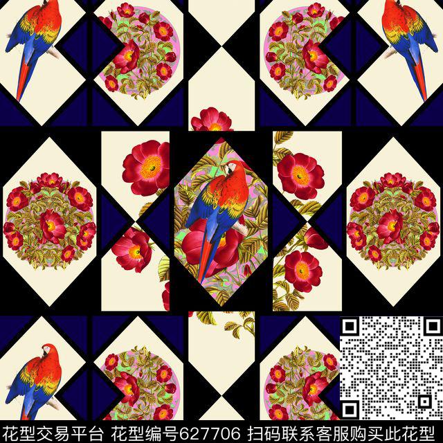 花朵鸟数码印花华亿平台下载（图片编号: 627706） - 瓦栏（Walan）