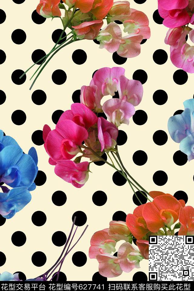 花朵花卉点子数码印花华亿平台下载（图片编号: 627741） - 瓦栏（Walan）