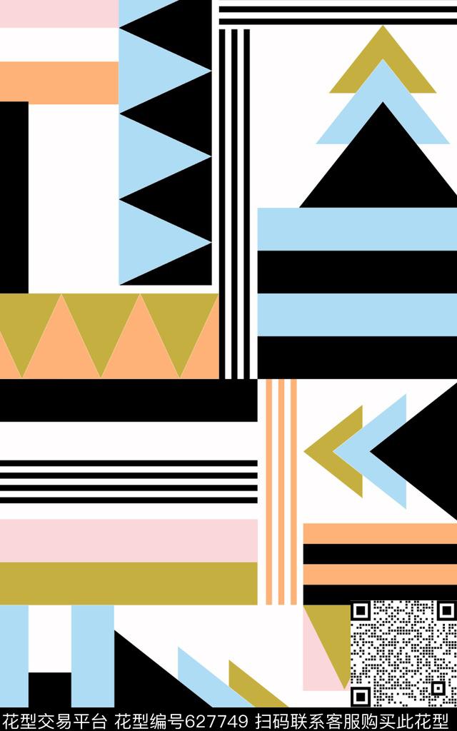简单三角形几何传统印花华亿平台下载（图片编号: 627749） - 瓦栏（Walan）