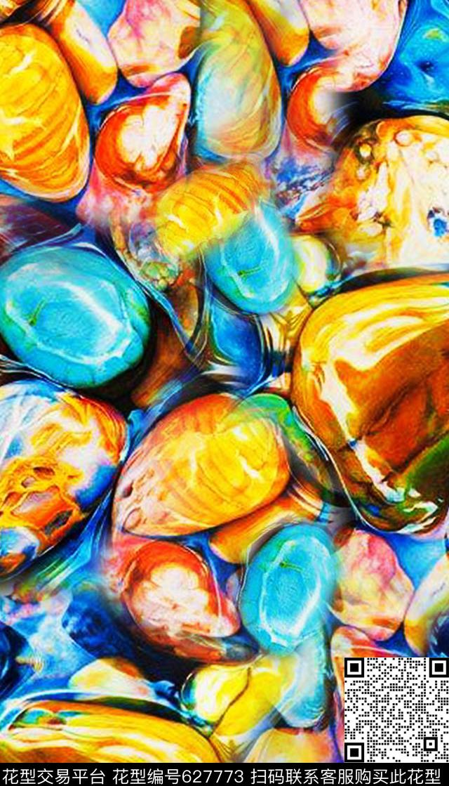 油画石头男装数码印花华亿平台下载（图片编号: 627773） - 瓦栏（Walan）