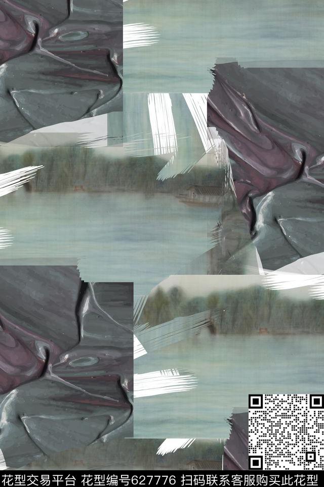 现代、休闲几何数码印花华亿平台下载（图片编号: 627776） - 瓦栏（Walan）