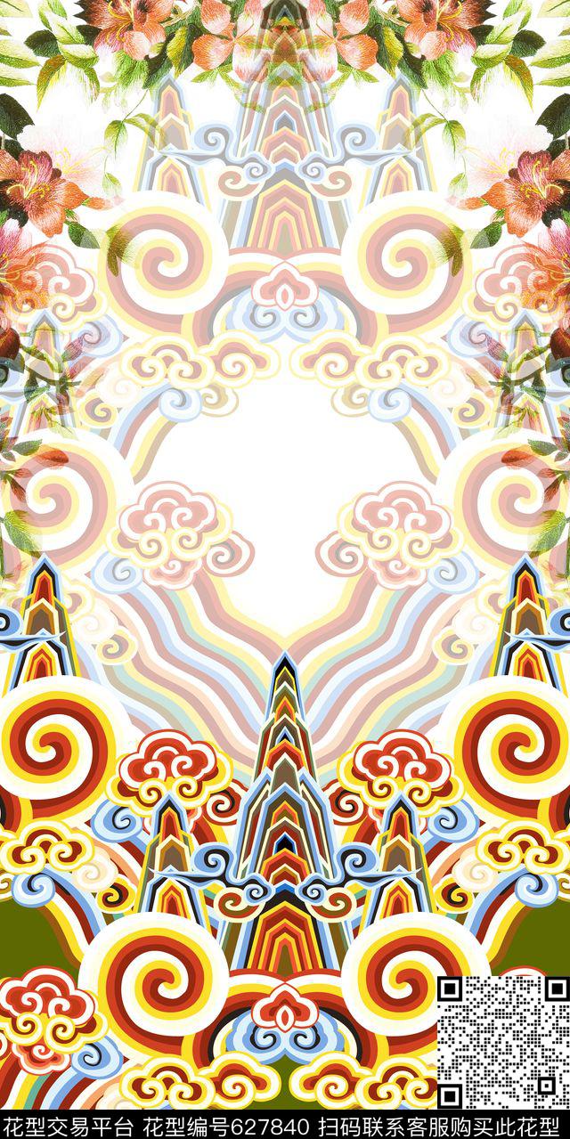 民族风中国风绣花花卉数码印花华亿平台下载（图片编号: 627840） - 瓦栏（Walan）
