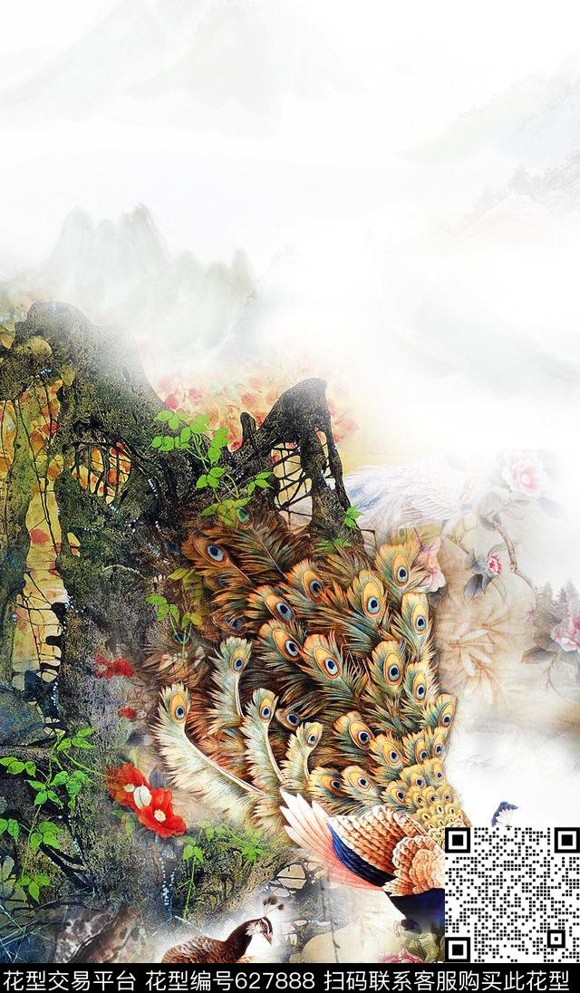 中国风定位数码印花华亿平台下载（图片编号: 627888） - 瓦栏（Walan）