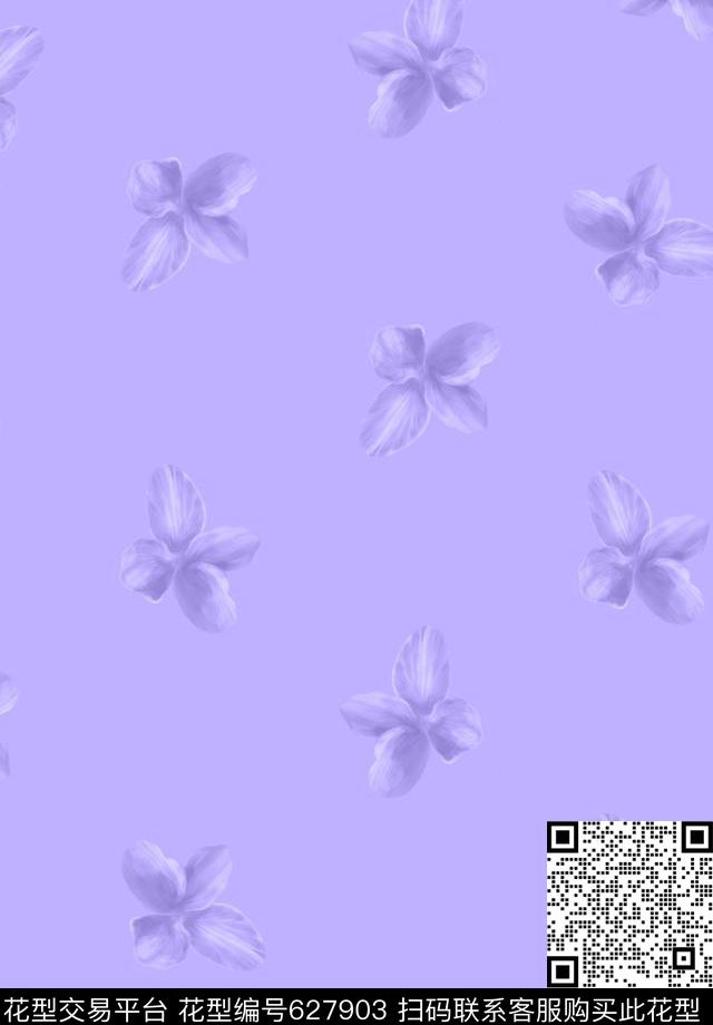 原创手绘浪漫型花卉家纺传统印花华亿平台下载（图片编号: 627903） - 瓦栏（Walan）