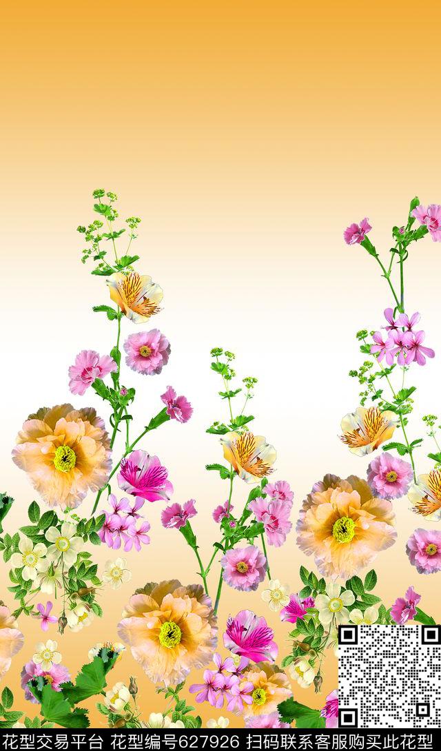 小碎花2017年定位裙边花民族旗袍华亿平台数码印花华亿平台下载（图片编号: 627926） - 瓦栏（Walan）