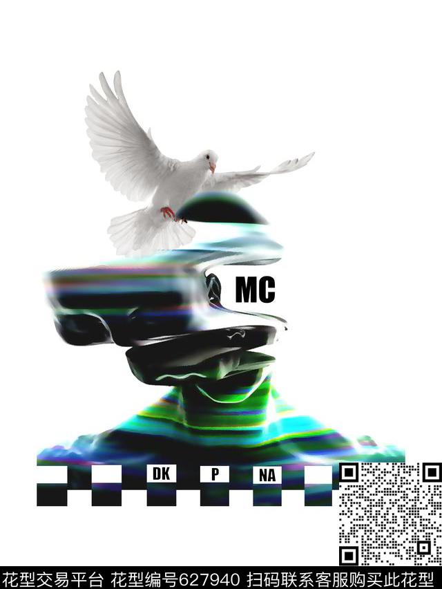 人头像鸟男装T恤数码印花华亿平台下载（图片编号: 627940） - 瓦栏（Walan）