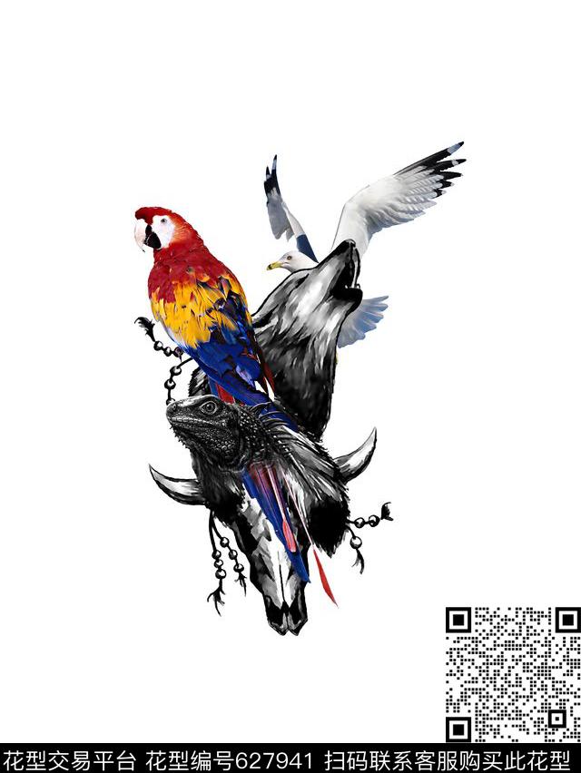 狼鸟男装T恤数码印花华亿平台下载（图片编号: 627941） - 瓦栏（Walan）