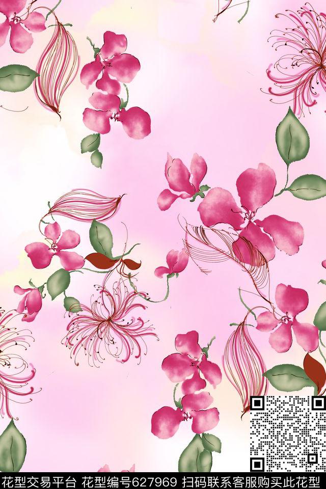 花卉数码印花华亿平台下载（图片编号: 627969） - 瓦栏（Walan）