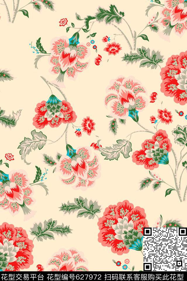 花卉数码印花华亿平台下载（图片编号: 627972） - 瓦栏（Walan）