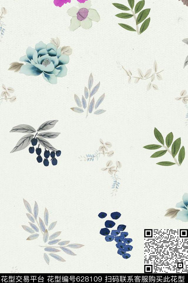 花朵花卉碎花数码印花华亿平台下载（图片编号: 628109） - 瓦栏（Walan）