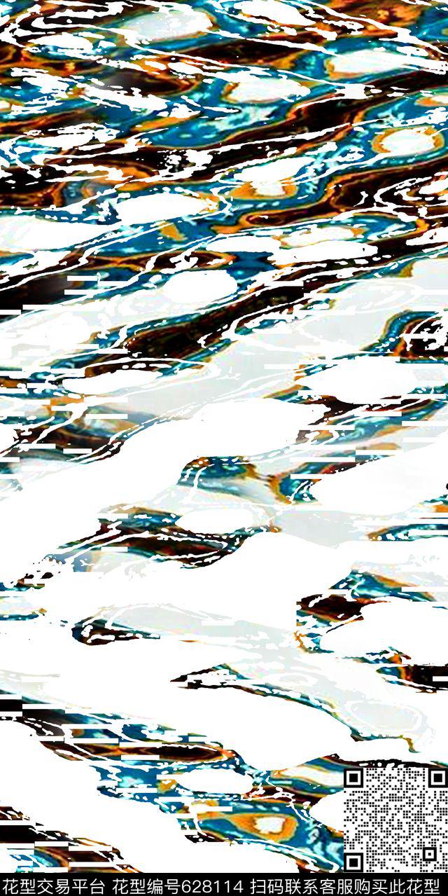 抽象肌理男装数码印花华亿平台下载（图片编号: 628114） - 瓦栏（Walan）