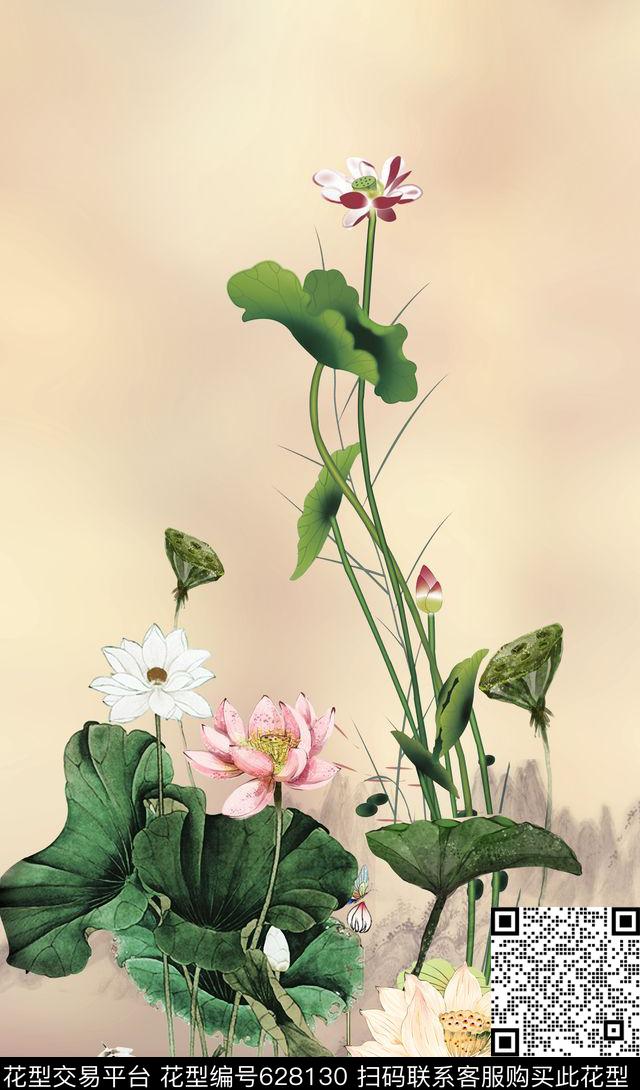 荷花定位数码数码印花华亿平台下载（图片编号: 628130） - 瓦栏（Walan）