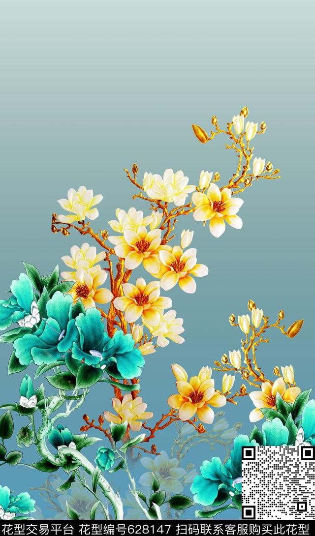 复古素雅中国风数码印花华亿平台下载（图片编号: 628147） - 瓦栏（Walan）