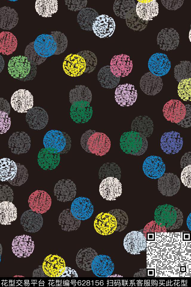 圈圈波点几何传统印花华亿平台下载（图片编号: 628156） - 瓦栏（Walan）